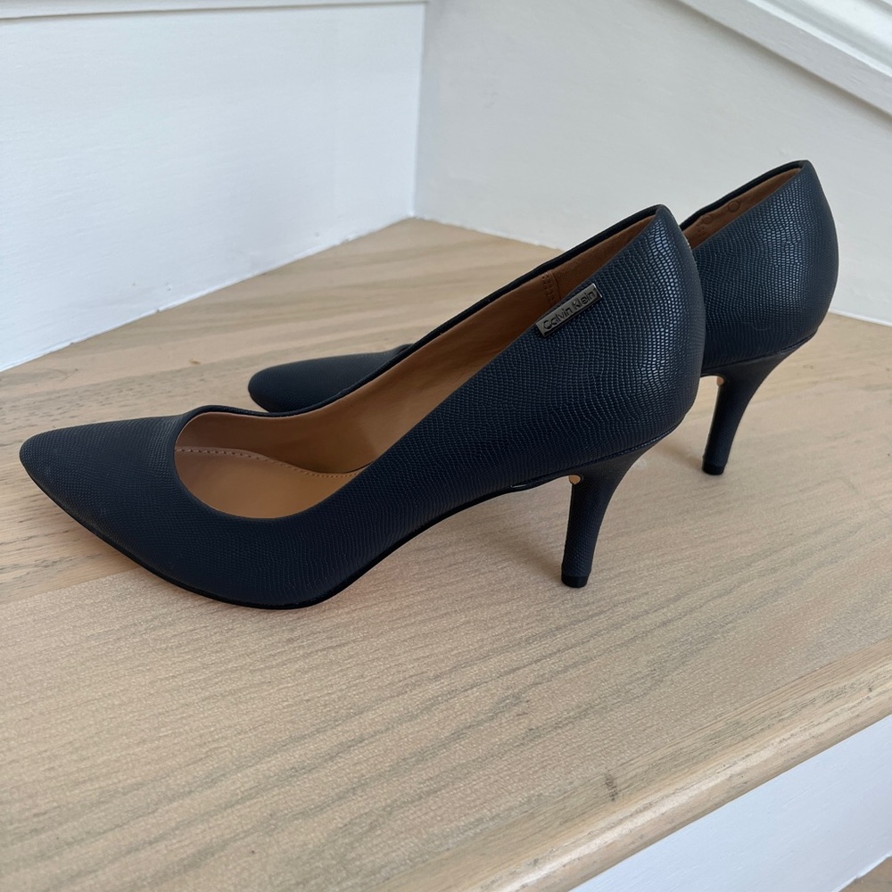 Calvin Klein Blue Kitten Heel Pumps - Picture 3 of 3
